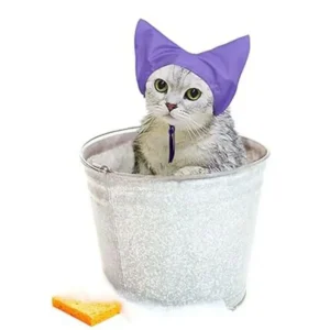 2026 New Cat Shower Cap Headgear For Bathing Prevent Water From Entering Ears Head Mask Beauty Earmuffs Pet Cleaning Supplies