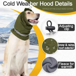 Dog Earmuff Snowproof Waterproof Cold-proof Warm Neck Protection Adjustable With Reflective Clauses Scarf Windproof Pet Supplies