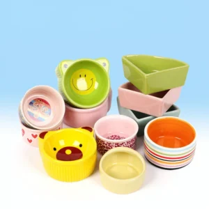 Hamster Ceramic Feeding Bowl Feeding Basin Guinea Pig Chinchilla Hedgehog Small Pet  Round Bowl Food Water Feeder