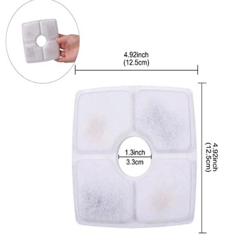 Activated Carbon Replace Filter Pet Cat And Dog Water Fountain Replacement Fliters Cotton 3 Triple Filtration System - Image 8