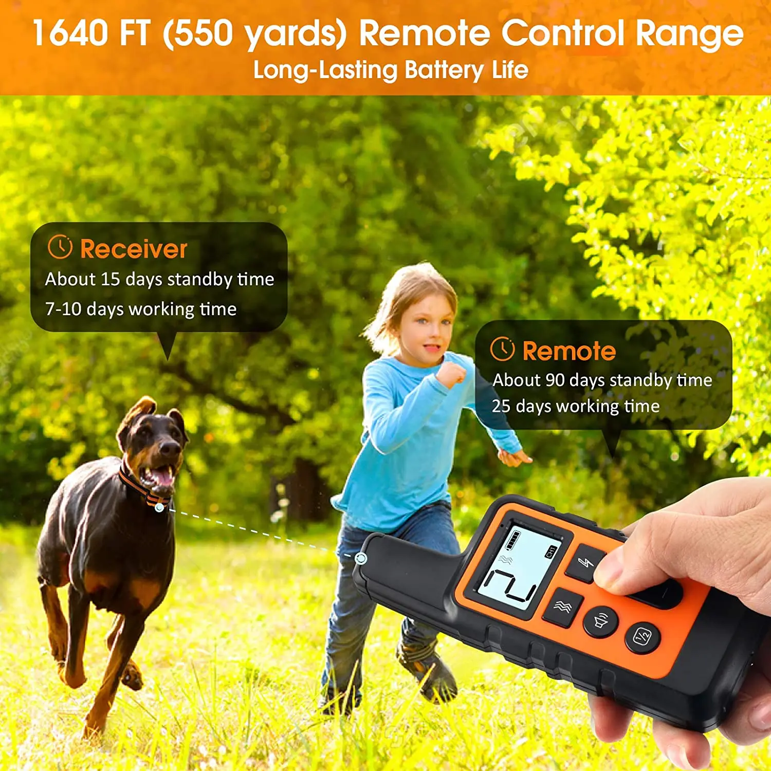 Dog Training Collar Waterproof Rechargeable Shock Collars for Dog with Remote Training Beep Vibration Shock, Electric Dog Collar - Image 4