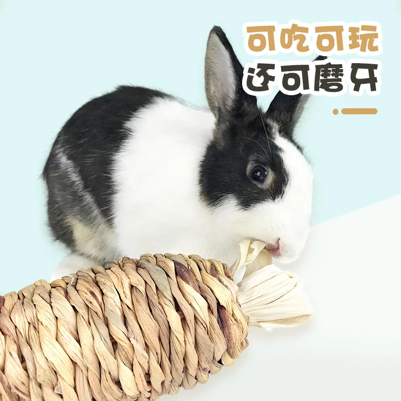 Big Mac Water Hyacinth Handmade Carrot Rabbit Hamster Guinea Pig Totoro Molar Toy For Small Pet Animal Play And Pass The Boredom - Image 2