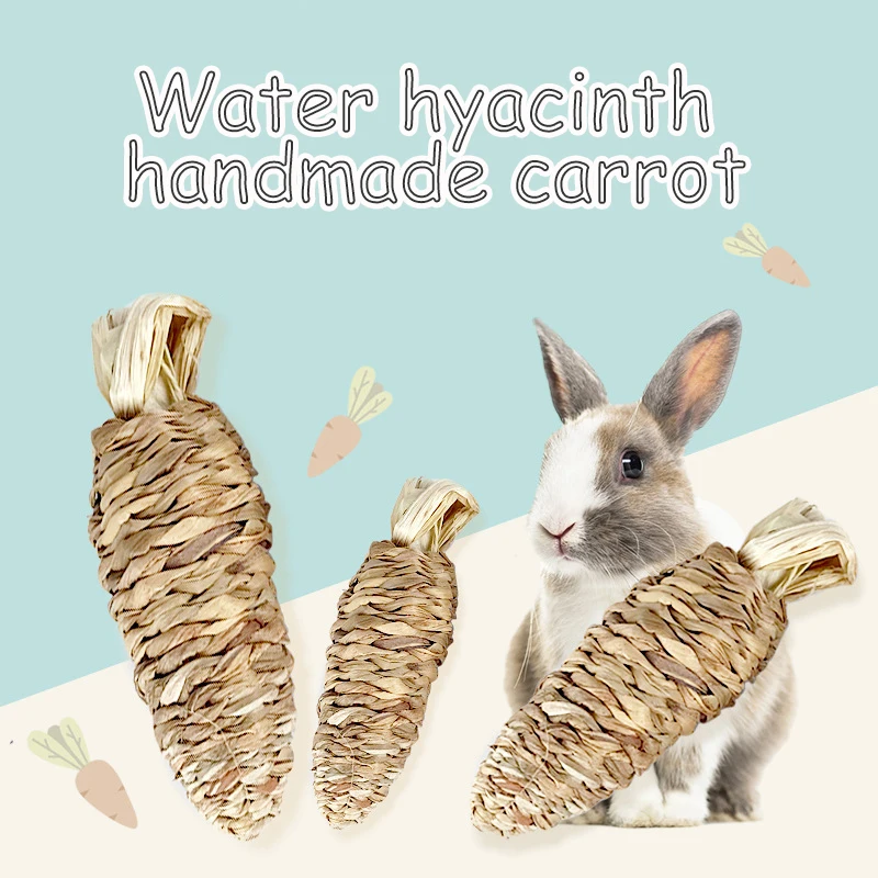 Big Mac Water Hyacinth Handmade Carrot Rabbit Hamster Guinea Pig Totoro Molar Toy For Small Pet Animal Play And Pass The Boredom