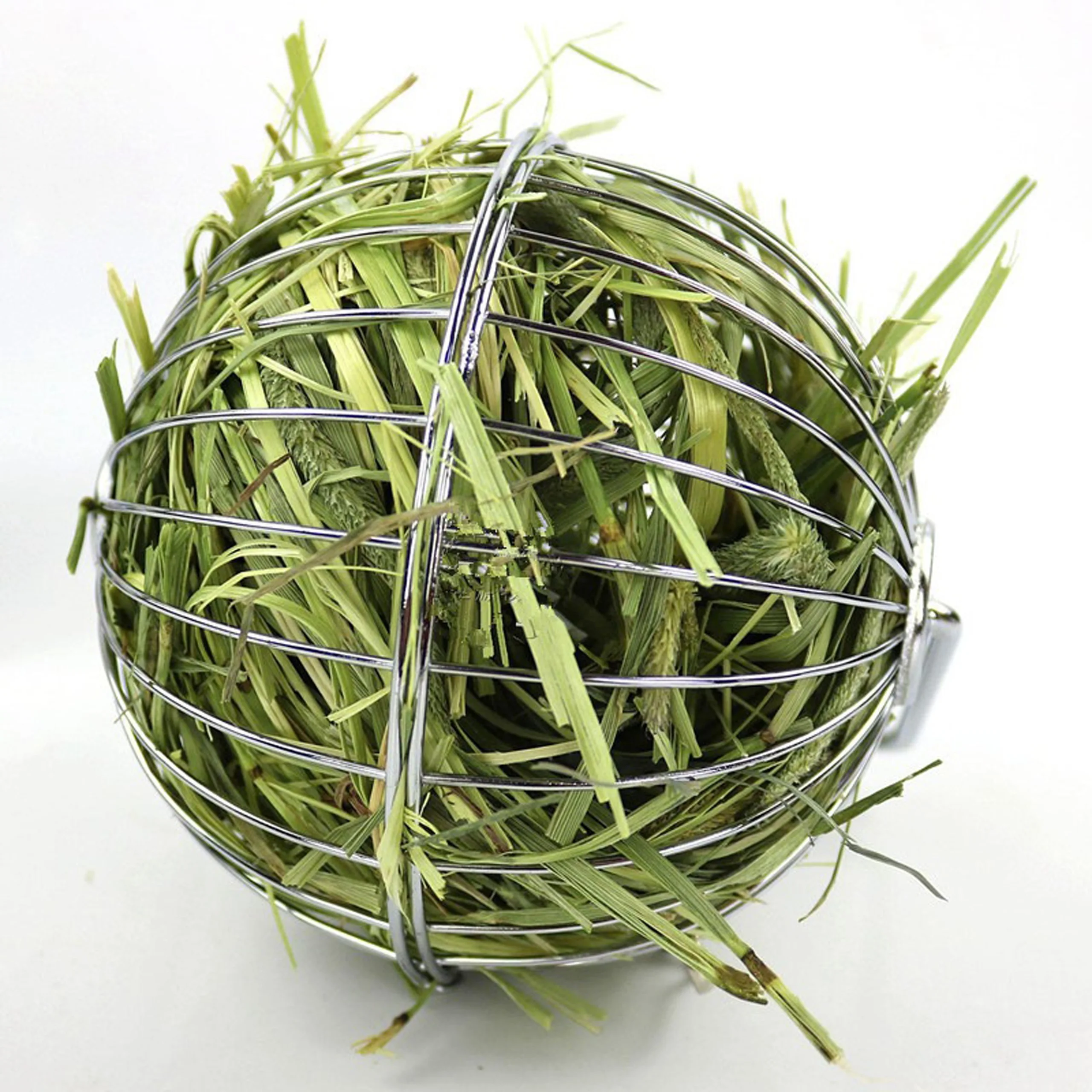 Stainless Steel/Plastic Round Sphere Feed Dispense Exercise Hanging Hay Ball Guinea Pig Hamster Rabbit Pet Toy Pet-Keeping 1Pc - Image 3