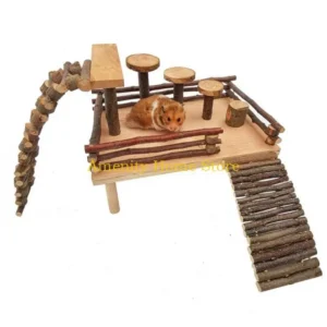 F26C Hamster Platform Cage Ladder Toy Small Animals Climbing Ladder Rabbit Cage Playground Chewing Jumping Exercise Platform
