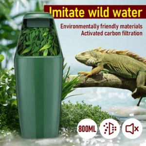Automatic Water Dispenser Reptile Pet Water Filter Drinking Feeder Fountain for Amphibians Insects Lizards Turtles Frogs