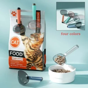 Pet Food Measuring Scoop Cup Kitten Dog Water Bowl Dog Cat Food Measuring Feeding Spoon Sealed Bag Pet Accessories