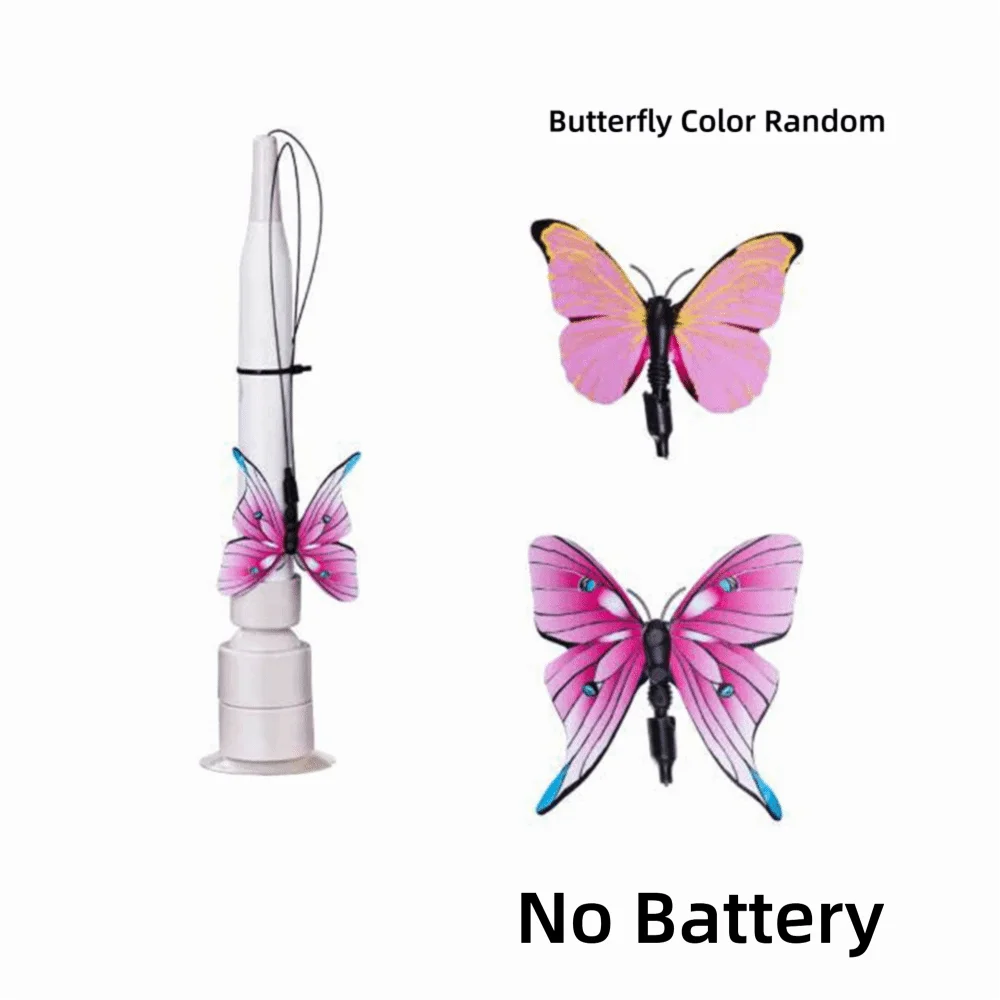 Switchable Butterfly Pattern Cat Teasing Stick Interactive Toy Self-hilarity Relieves Automatic Cat Teaser 360° Swivel Electric - Image 8