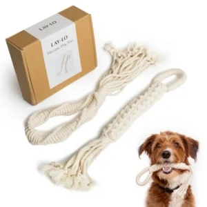 Natural Cotton Dog Rope Toys 18 inch 2-Pack for Medium and Large Dogs Includes Live Dog Trainer Support Durable and Eco-Friendl