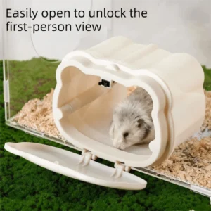 Cartoon Magnetic Hamster Cage Breathable Semi-closed Small Pet Habitat Detachable Plastic Hamsters Avoid Houses