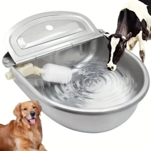Damaly，Automatic Gravity-Fed Outdoor Pet Water Dispenser Bowl with Built-In Reservoir,  Dogs, Cats,Easyclean Material