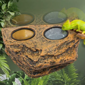 Magnetic Reptile Feeder Ledge Reptile Food Water Dish With 4 Bowl Gecko Lizards Tree Frogs Chameleons Tank Feeder Ledge
