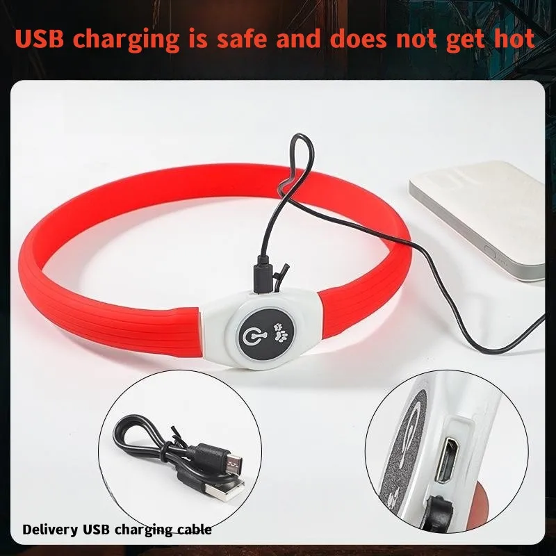 New Led Luminous Dog Collar PVC Waterproof , For Large Medium Small Dogs Collar Usb Light Night Safety Pet Glowing Accessories - Image 4