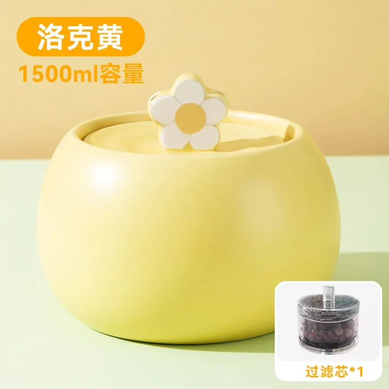 1L/1.5L Ceramic Cat Water Fountain Automatic Pet Water Dispenser Bowl with silent pump 1 filter distributeur automatique chat - Image 10