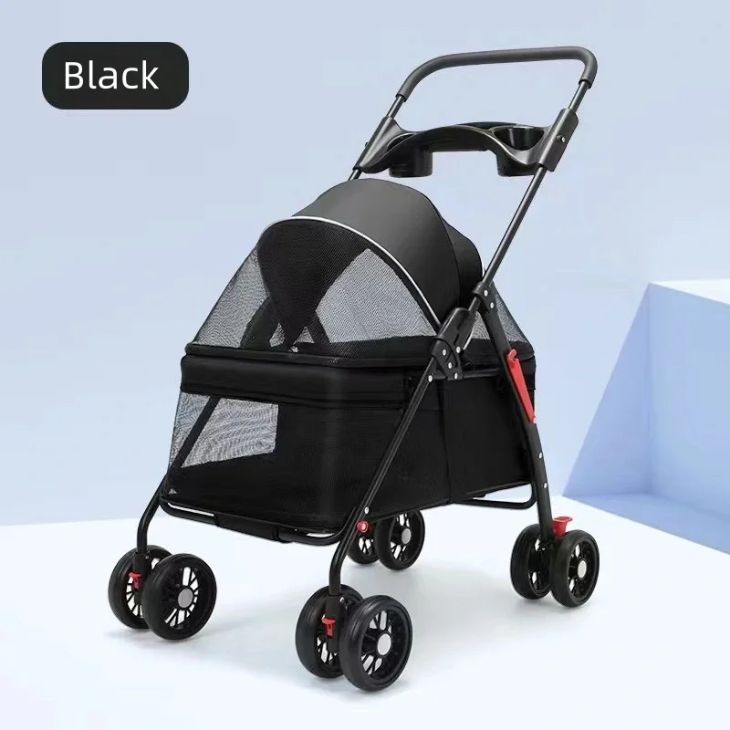 Pet cart, baby cart, small pet cart, lightweight and foldable, suitable for outdoor travel, dog and cat supplies - Image 7