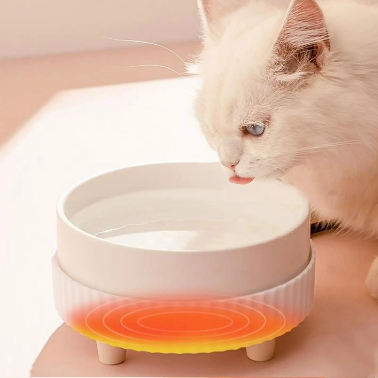 Heated Dog Water Bowl Rechargeable Pet Water Bowl Heater Quiet Pet Water Bowl Heater Animal Drinking Bowl Pet Water Dispenser - Image 5