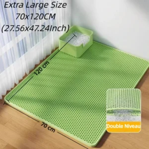 Cats Litter Mat Double Layer EVA Cat Litter Pad Large Hole Anti-Slip Sand Bowl Filter Mat Sandbox Mat for Cat Cats Accessories