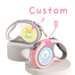 Custom Retractable Dog Leash with Personalized Avatar & Name Durable, Easy-to-Use Pet Walking Leash 3/5M Automatic Expandable