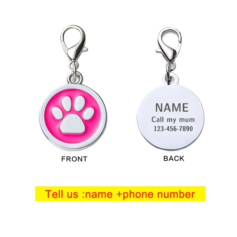 Customizable Dog Collar Address Tags for Dogs Medal with Engraving Name Kitten Puppy Accessories Personalized Cat Necklace Chain - Image 7