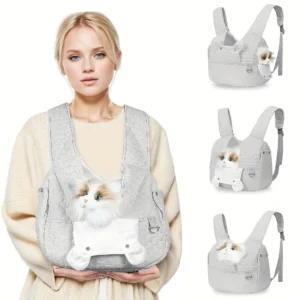 Cat Harness and Leash Set with Front-Facing Backpack, Escape-Proof Breathable Mesh Carrier for Walking, Hiking, and Travel