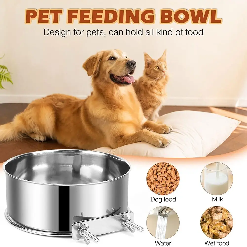 New Stainless Steel Pet Bowl Anti-gnawing Hanging Pet Feeder Cage Food Dispenser Cat Dog - Image 4