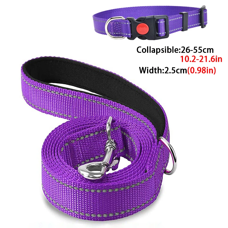 Small Medium large Dogs Reflective Collar Walking Traction Rope Safety Pet Collar Night Soft Adjustable dog collar Pet Supplies - Image 29