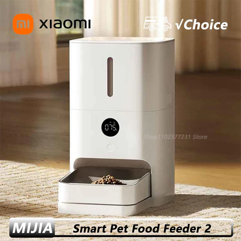 New Xiaomi Mijia Smart Pet Dog Feeder 2 HD-large Screen 5L Large Capacity Precise Weighing Spare battery FoodShortage Remind