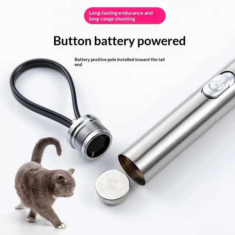 Multi Pattern Laser Cat Toy Pet Interactive Toy Infrared Light Pointer Constant On Switch Teaser Wand Exercise Chase Game