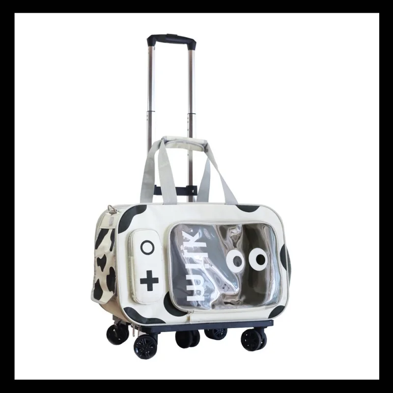 Cat bag, Portable Suitcase For Outdoor Use, Large Capacity Dog Space Cabin Trolley, Cat Suitcase, Pet Handbag, Crossbody - Image 5