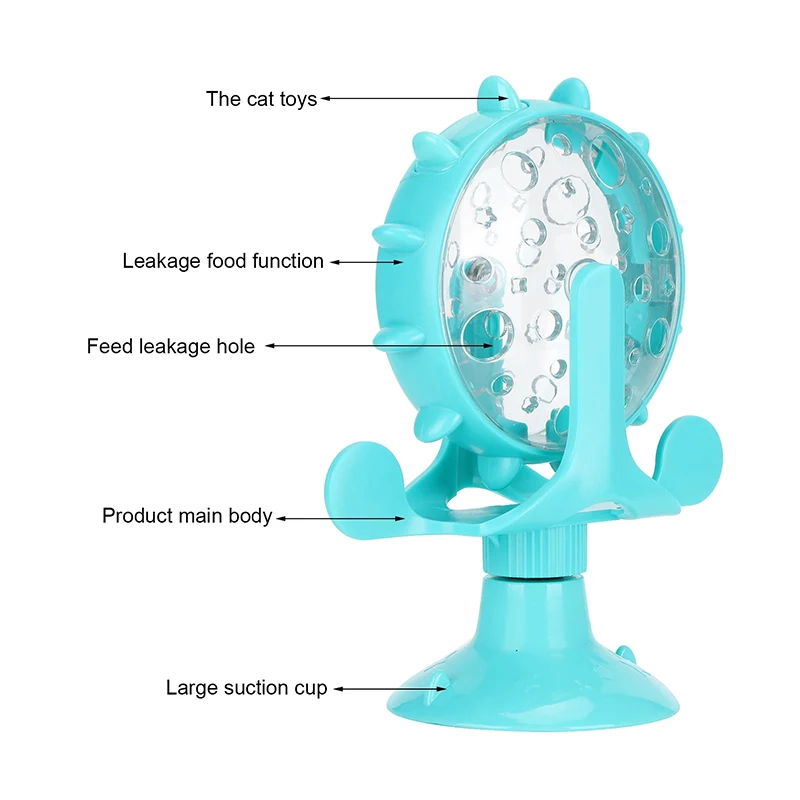 Pet Cat Food Funnel Spinning Windmill Interactive Training Cat Puzzle Toy Compatible with Windmill-Style Cat Food Funnels 1PC - Image 5