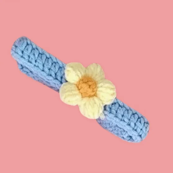 Kawaii Crochet Dog Cat Collar Adjustable Wool Necklace Flowers Pet Neck Accessories Puppy Kitten Knitting Scarf Bowtie Pet Gift - Image 7