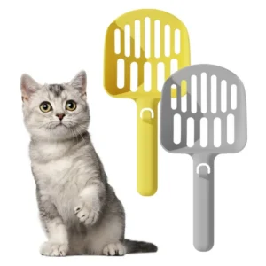 Macron Color Large Cat Litter Scoop Toilet Litter Box Cleaning Long Handled Cat Poop Scoop Large Hole Tofu Cat Litter Scoop