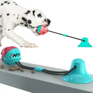 Dogs Food Toys Silicon Suction Cup Tug Interactive Dog Ball Toy For Pet Chew Bite Tooth Cleaning Toothbrush Feeding Pet Supplies