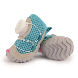 4pcs/set Breathable Dog Mesh Shoes Reflective Anti-slip Pet Boots Adjustable Soft Sole Dog Sneakers Outdoor Walking