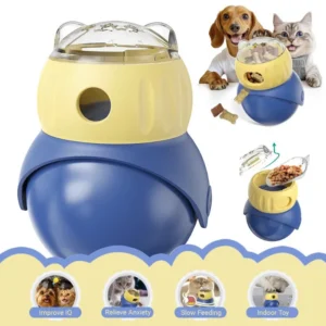 Pet Cat Toy Treat Dispenser Tumbler Interactive Puzzle Toys for Indoor Bored Fun Puppy Cats Food Slow Feeder Increases IQ Balls