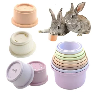 8Pcs Stacking Cups Toys for Rabbits Chinchillas Guinea Pigs  Multi-Colored Reusable Plastic Nesting Toys Stacking Cups Set