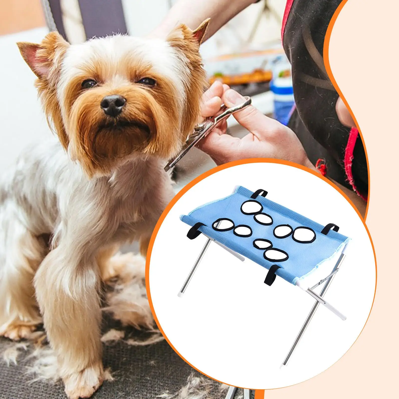 Pet Grooming Hammock with Eight Hole Hanging Harness Cat Grooming Sling for Ear Cleaning Nail Trimming - Image 7