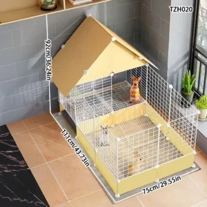 Rabbit Cage, Indoor Rabbit Cage for Home Use, Anti-Urination, Large Pet Enclosure, Double-Layer Small Pet New Type House