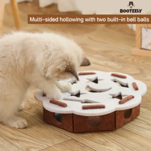 Booteely Cat Puzzle Toy Felt Puzzle Box Cat Exercise Toy with Ball Indoor Sports Entertainment Hunting Cat Toys for Indoor Cats