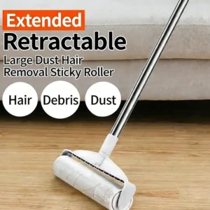 Adjustable Handle 93cm Lint Roller With Adhesive Sheet Powerful Cleaning Aid For Pet Hair