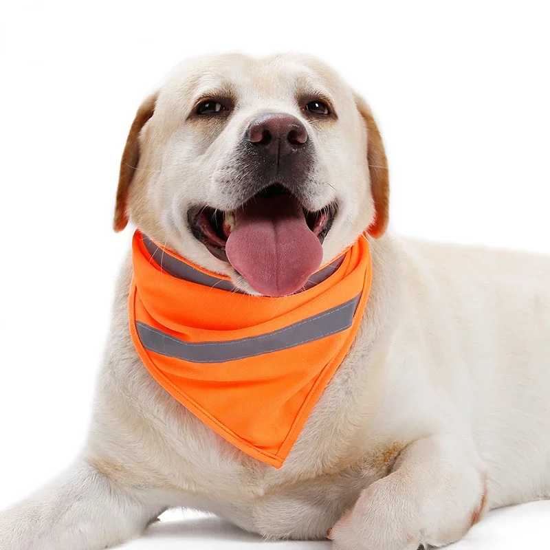 Dog Reflective Bandanas Pet Triangular Towel Scarf Bright Color Polyester Bib - Image 3