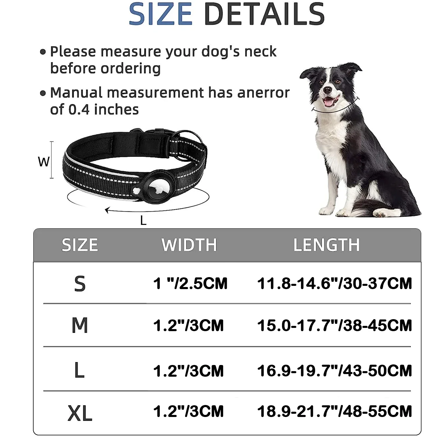 New For Apple Airtag Pet Dog Collar Anti-Lost Reflective Protective Tracker WaterProof For Pet Dog Cat Dog Positioning Collar - Image 2