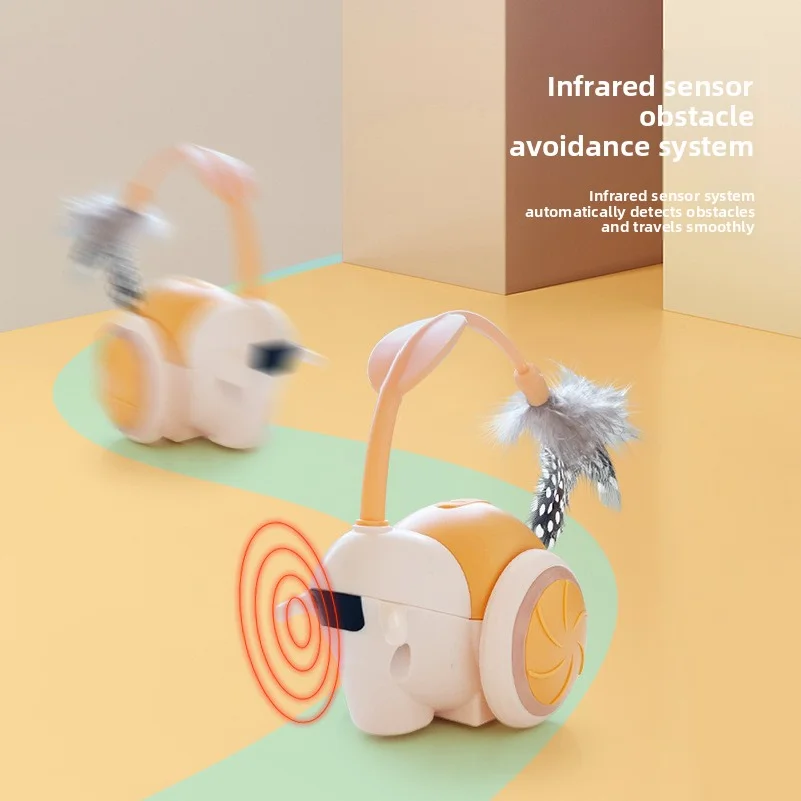 Pet toy for cats, a special boredom-relief gadget, remote-controlled smart automatic obstacle-avoiding electric cat teaser car - Image 4