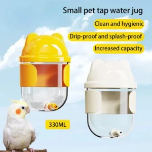 Transparent Automatic Bird Water Dispenser Knob Lock Leak-proof Hanging Water Feeder Wide Opening Easy To Install