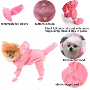 Outdoor Pet Supplies Four-legged One-piece Pet Clothes Whole Body Cat Dog Waterproof Raincoat with Rain Boots