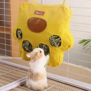 Fresh Hanging Rabbit Feeder Spacious Hay Bag Chew-Proof Small Pet Feeder Durable Forage Pouch Convenient Rodent Hay Rack