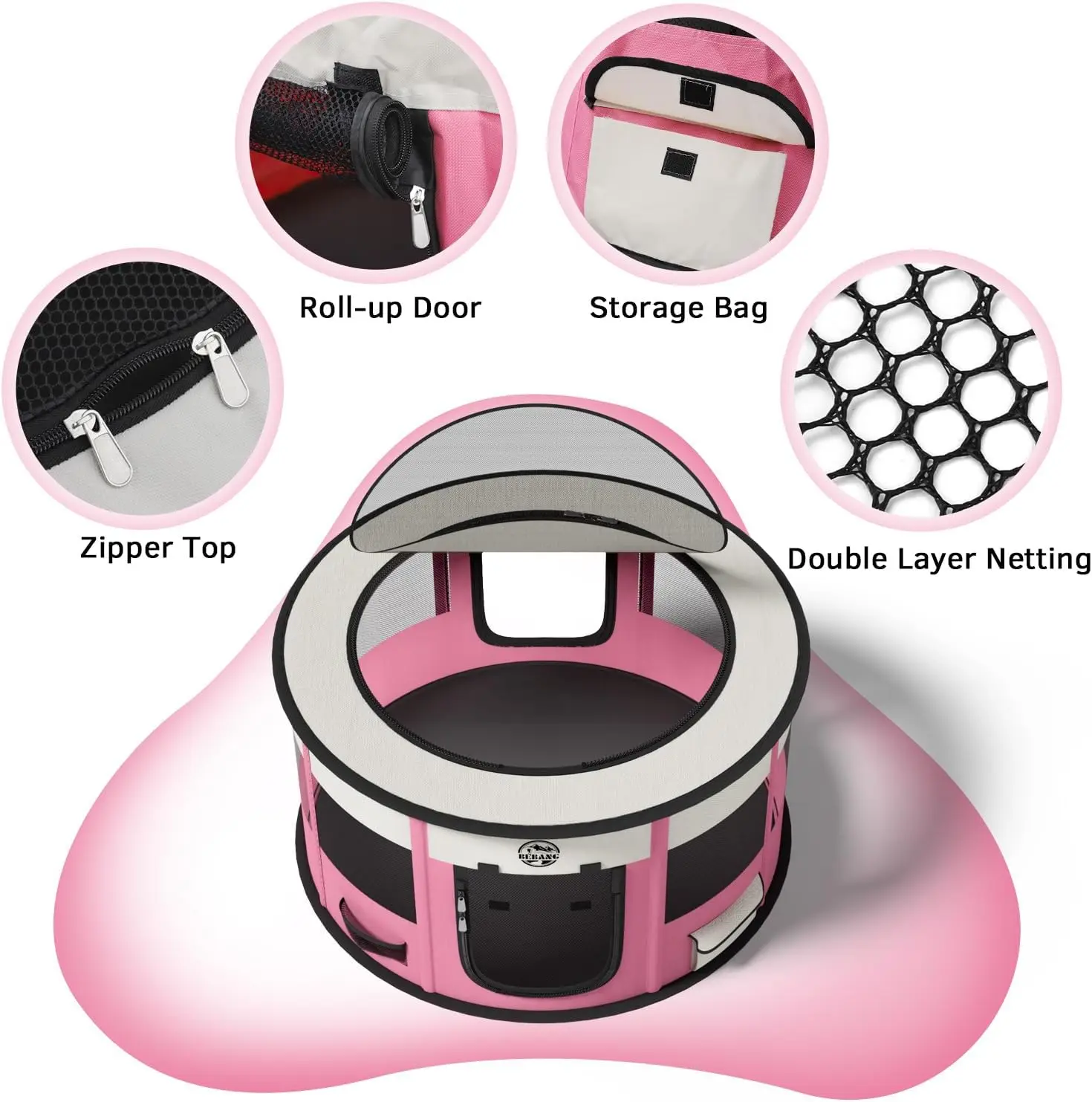 Dog Playpen Puppy Play Pen Indoors Pet Crate Small Dog Cage Portable Foldable Cat Kennel for Kitten Hamster Rabbit Bunny - Image 4