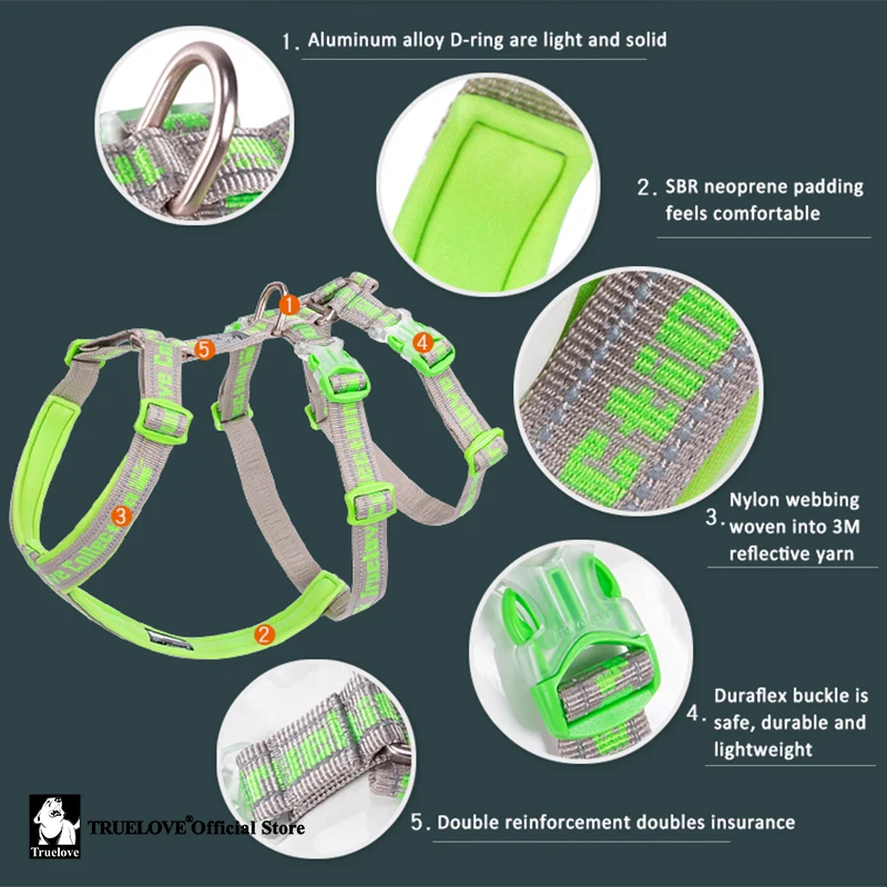 Truelove Double H Harness Neoprene Padding Durable Strong Reflective Gow in the Dark Aluminum Alloy Fitting Light Weight TLH6571 - Image 5