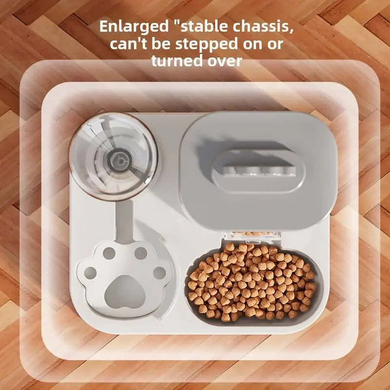 Automatic Cat & Dog Water Dispenser with Integrated Food Basin No Batteries Needed,Automatic Pet Feeder One-Piece Design - Image 5