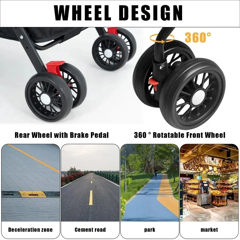 Pet cart, baby cart, small pet cart, lightweight and foldable, suitable for outdoor travel, dog and cat supplies - Image 6